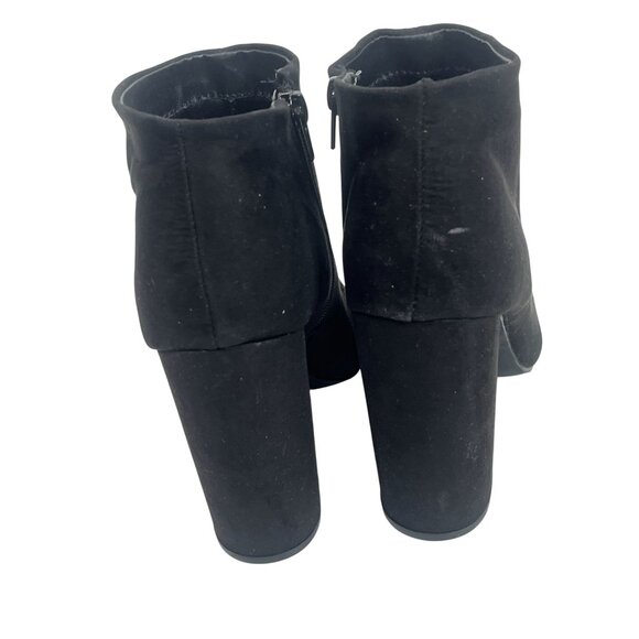 Shoedazzle Faux Suede Ankle Booties Women’s 9.5 Black High Heel Boots Fall - Picture 5 of 13